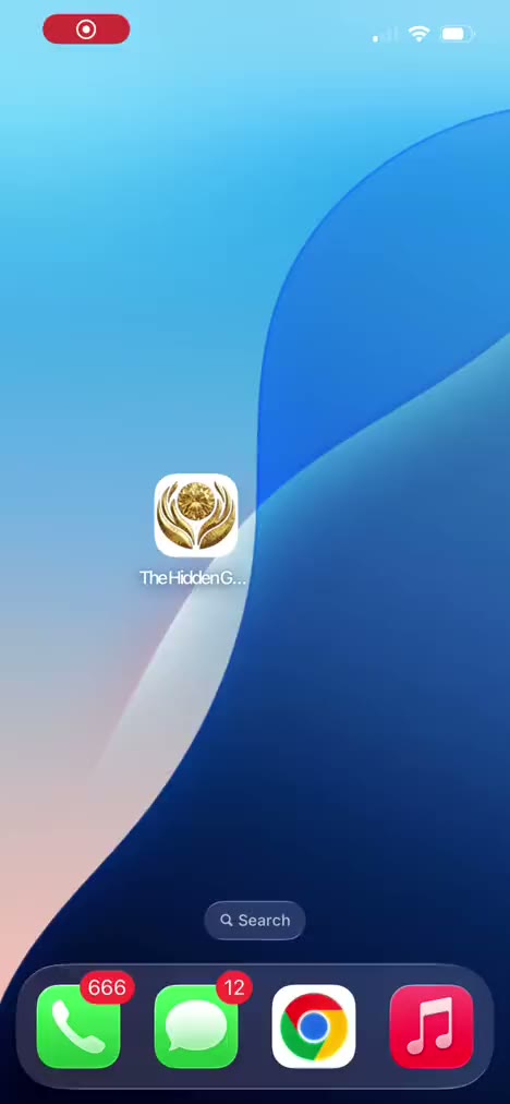 The Hidden Gem’s home screen on a phone — a bespoke private chef experience.